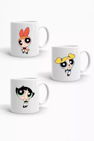 3 lü powerpuff girls Baskılı Kupa Bardak